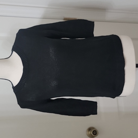 Banana Republic Size XS Black Split Open Back Sweater, Gently Used Condition - Picture 1 of 10